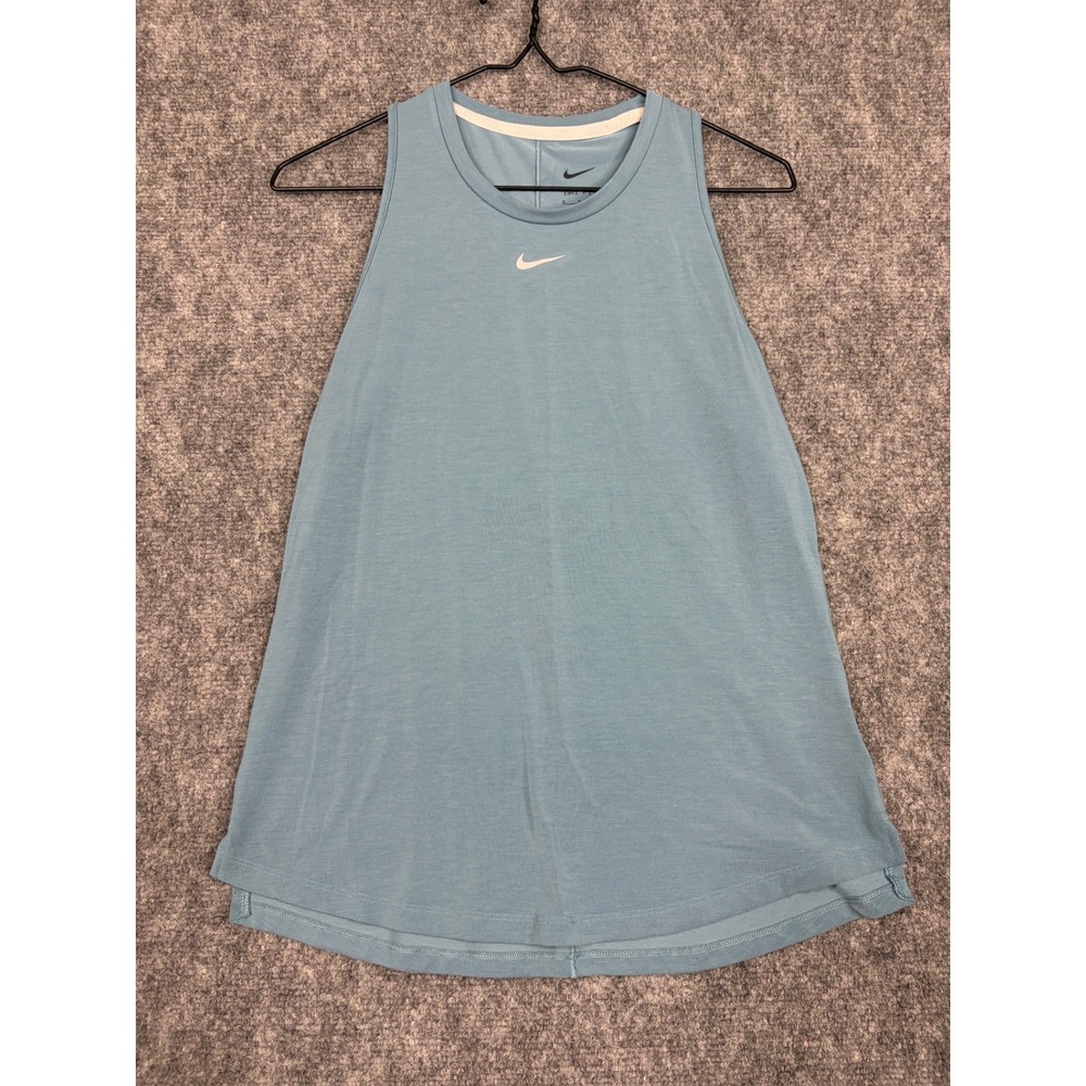 Nike Womens Dri-FIT Tank Top Small Blue Sleeveless Athletic Yoga Training Shirt